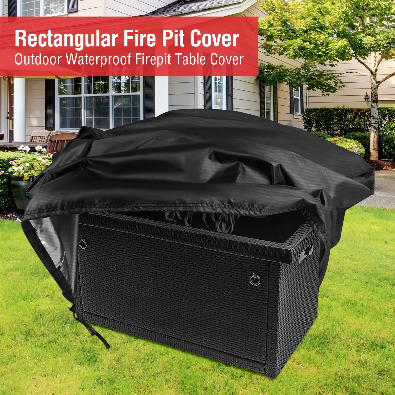 Close-up of Youlvy fire pit cover material