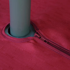 close-up of youngseahome red tablecloth fabric texture