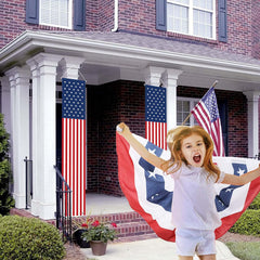 Close-up of YOYNIIRE American Flag Banner fabric and colours
