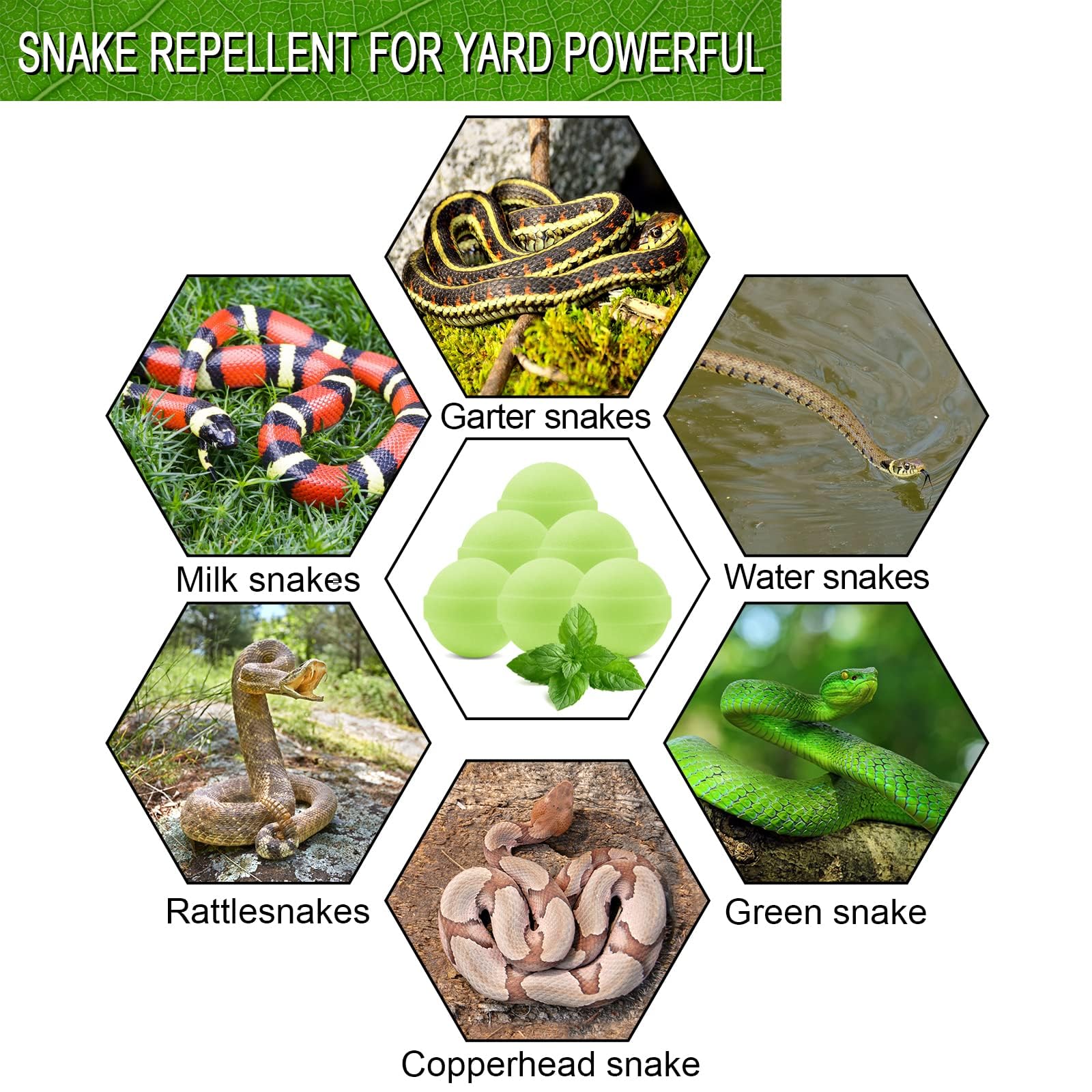Close-up of YUEQINGLONG Snake Be Gone repellent with mint scent