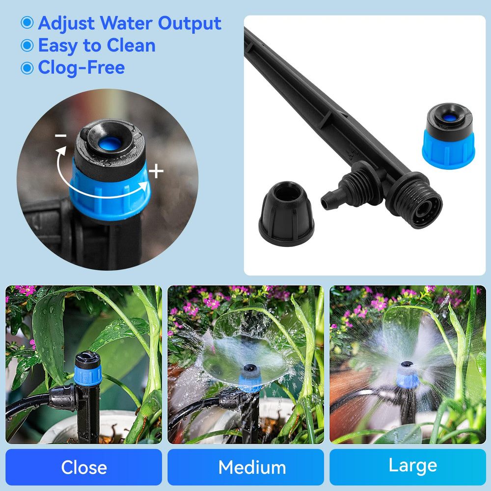 Close-up of Yulaiyoen drip emitter in black and blue