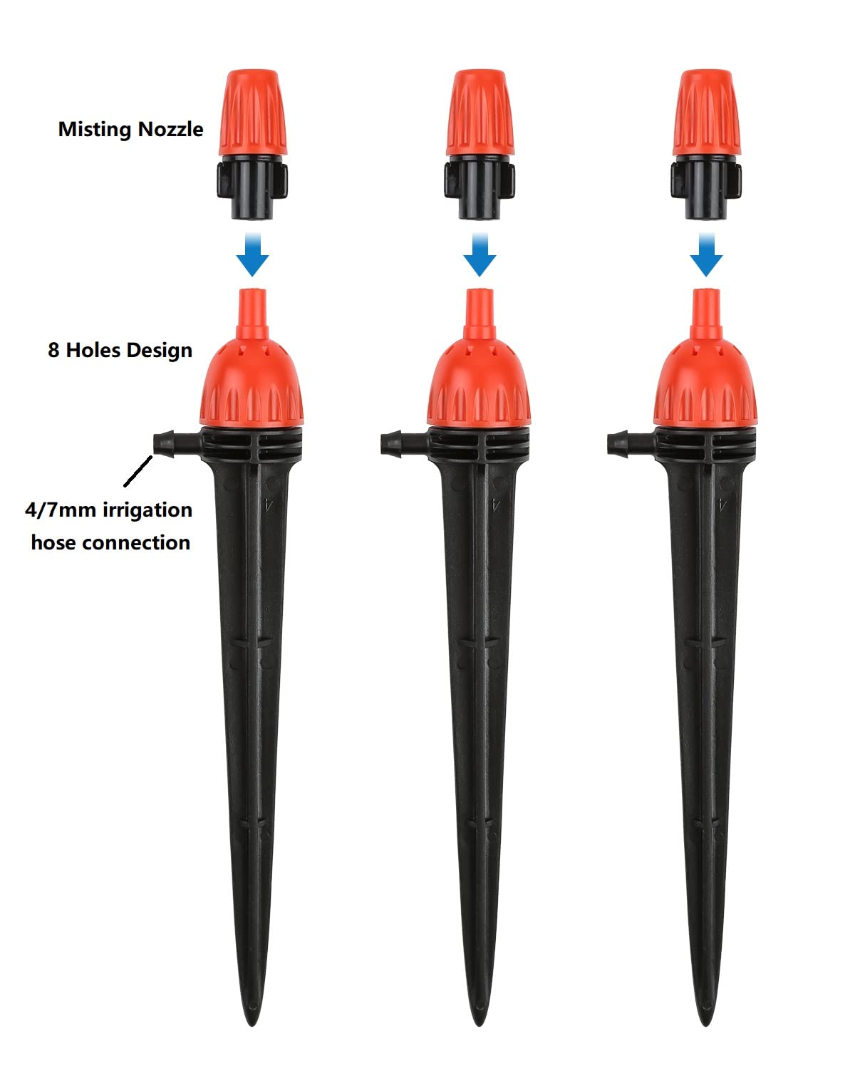 Close-up of Yulaiyoen drip emitter with adjustable flow