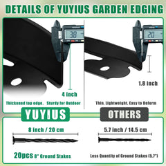 Close-up of YUYIUS Landscape Edging with stakes