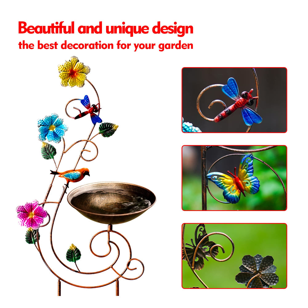 Close-up of YYWMWM Bird Bath flower pattern