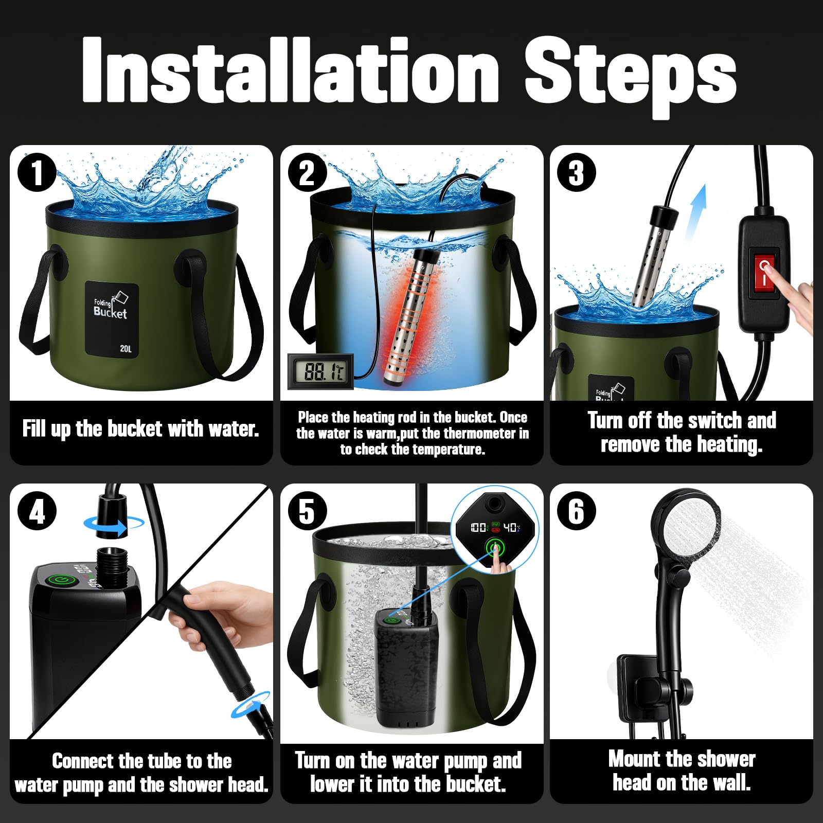 Close-up of Zappyway Portable Shower heater