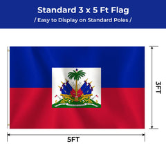 Close-up of ZDSSM Haiti Flag grommets for hanging