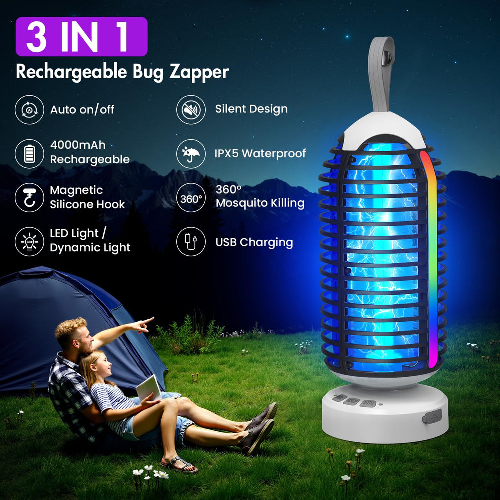 Close-up of zechuan bug zapper highlighting the charging port