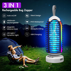 Close-up of zechuan bug zapper highlighting the charging port