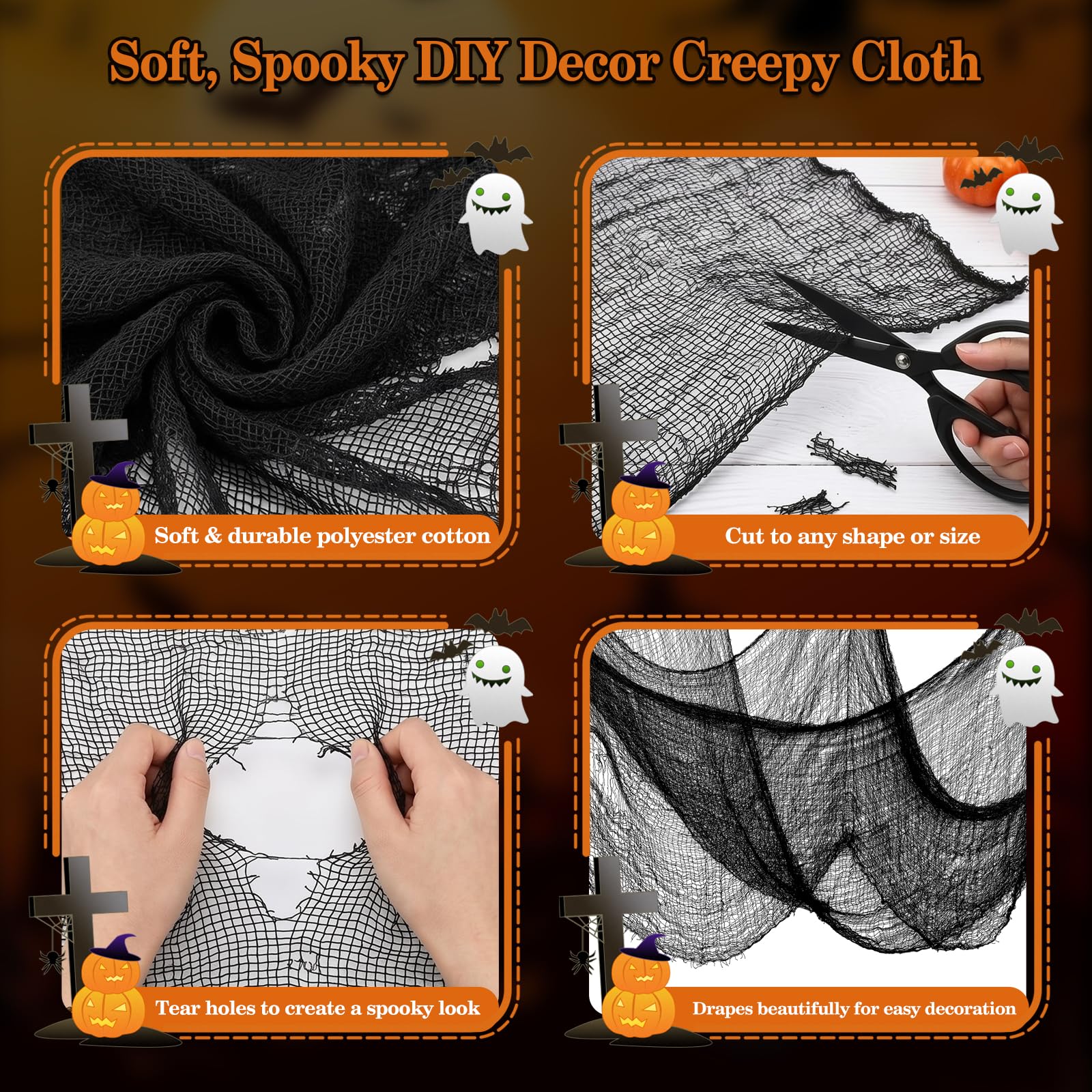 Close-up of ZeeDix Halloween Creepy Cloth material