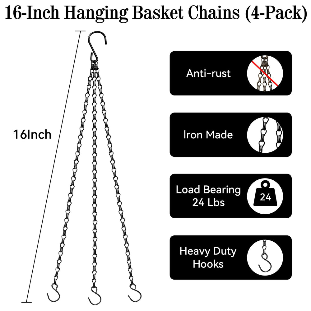 Close-up of ZeeDix metal hooks for hanging baskets