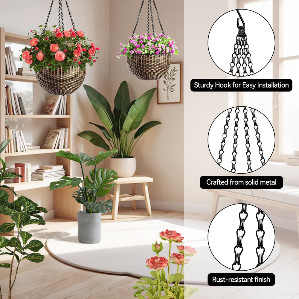 Close-up of ZeeDix metal hooks on hanging chain