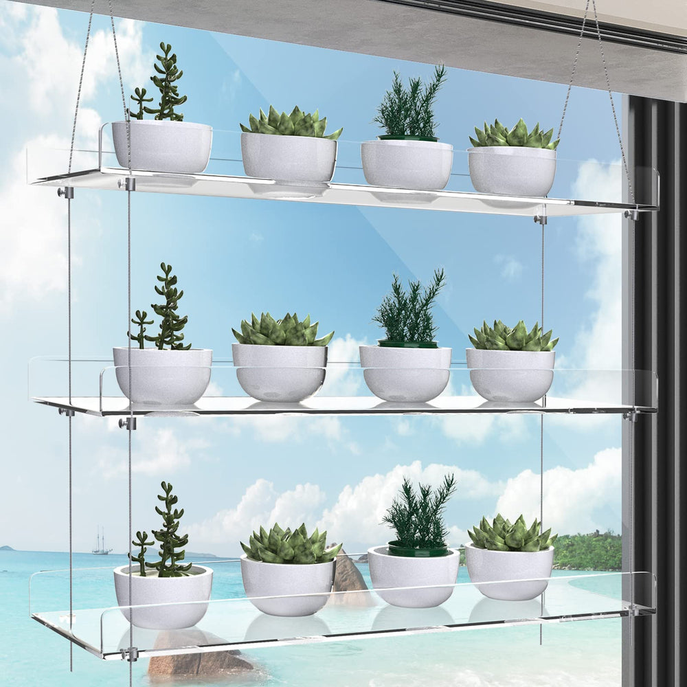 Close-up of ZerzSemp acrylic plant shelf detail