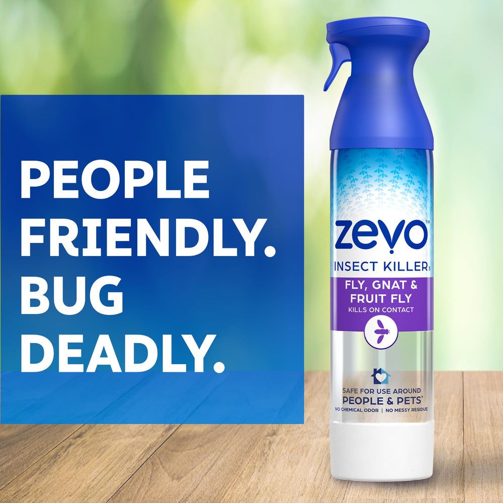 Close-up of ZEVO Flying Insect Killer Spray ingredients list