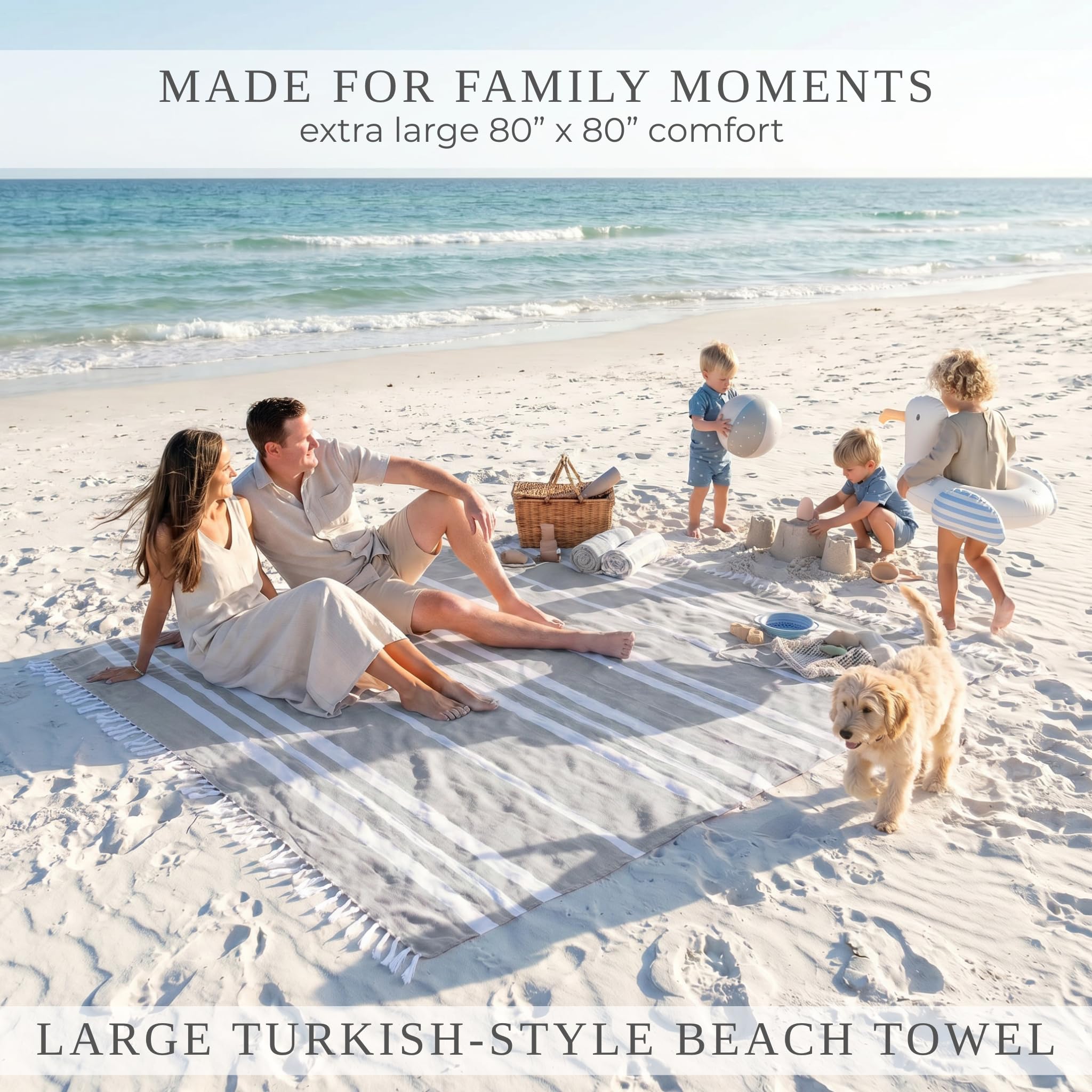 Close-up of ZICOTO beach blanket showing soft fabric texture
