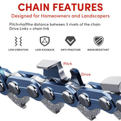 Close-up of ZIYIZE 14 Inch carbide chain