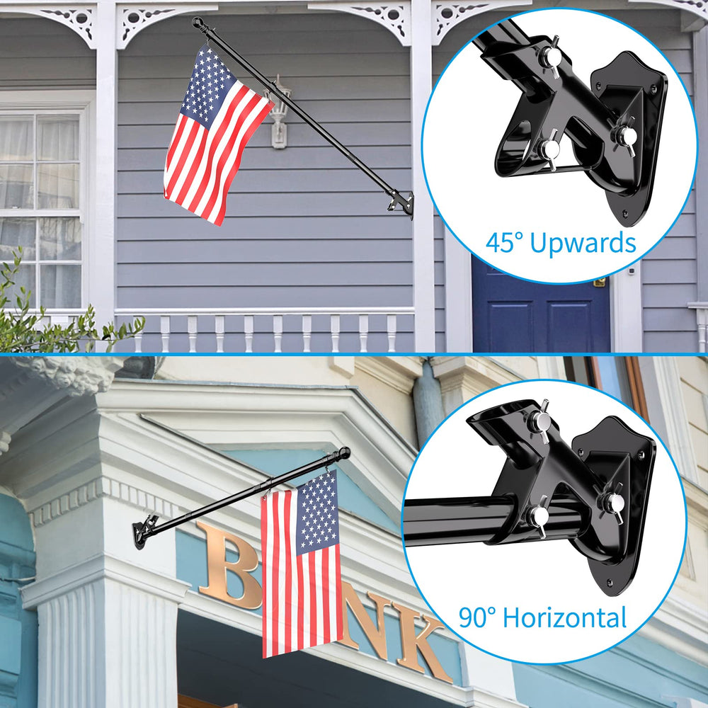 Close-up of ZMTECH upgraded bracket for flag pole installation