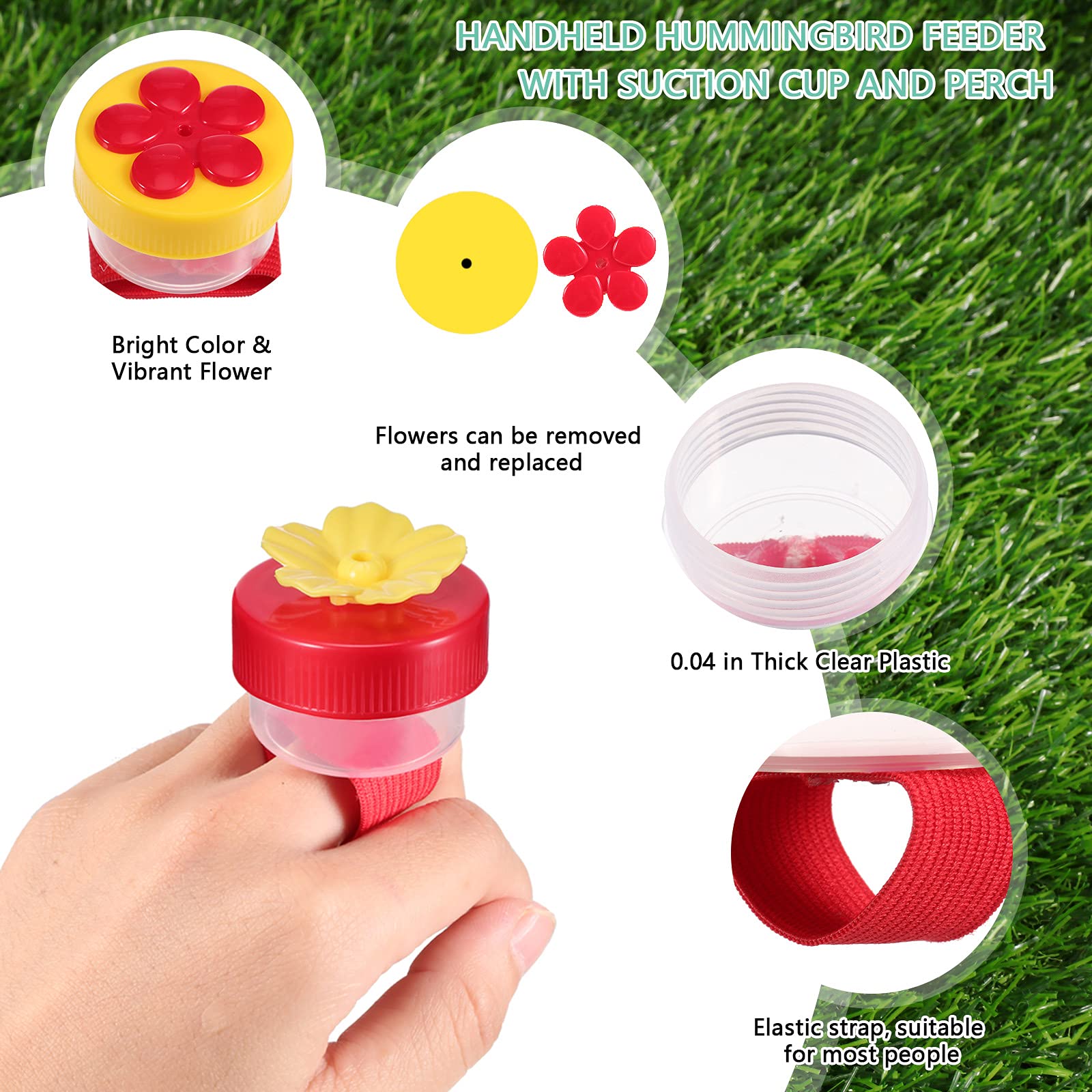 Close-up of Zopeal Flower-shaped Hummingbird Hand Feeder