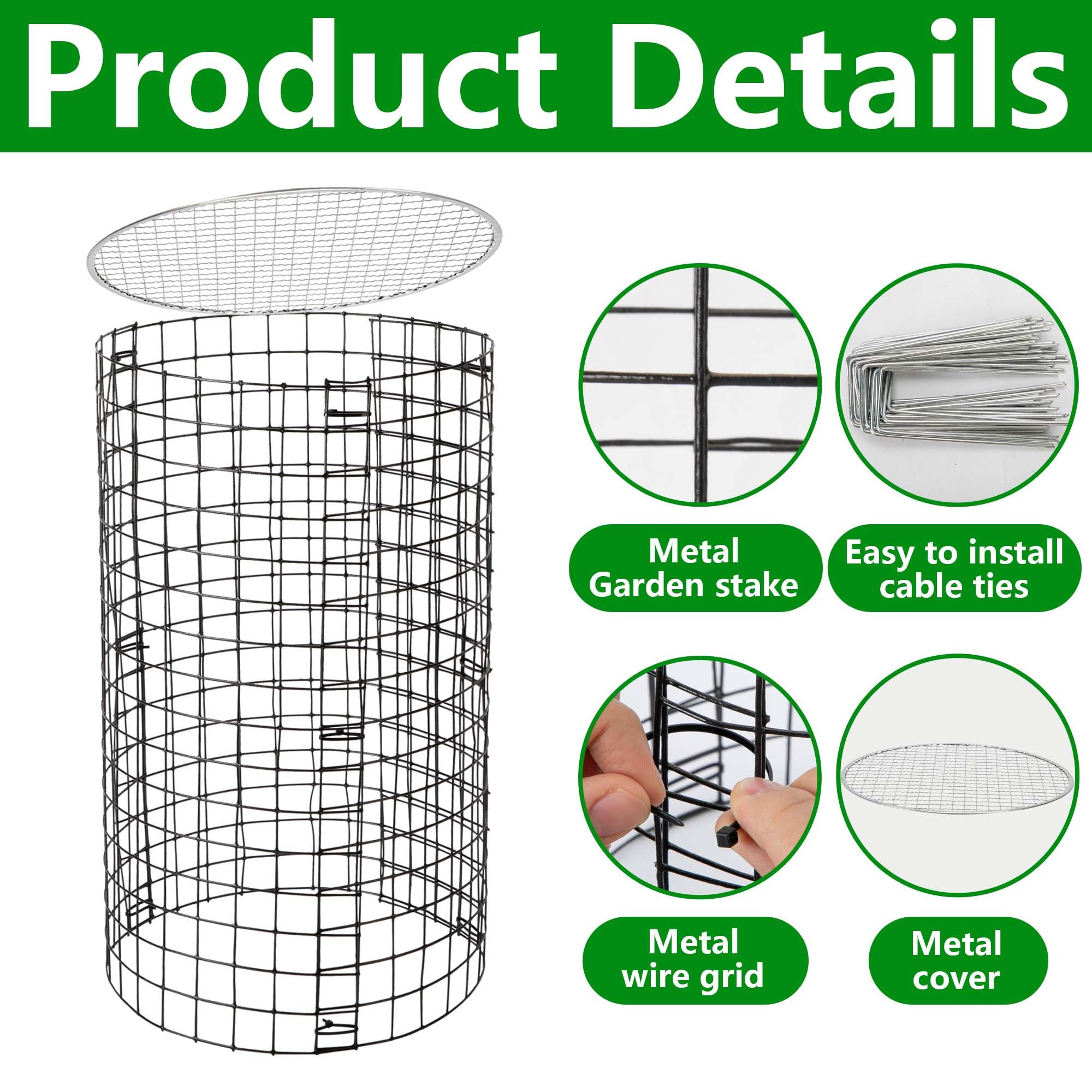 Close-up view of Adnee plant protector assembly with nylon straps