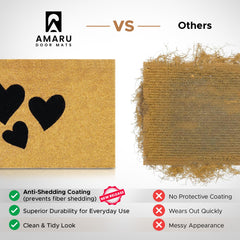 Close-up view of AMARU DOOR MATS Coir Welcome Mat texture