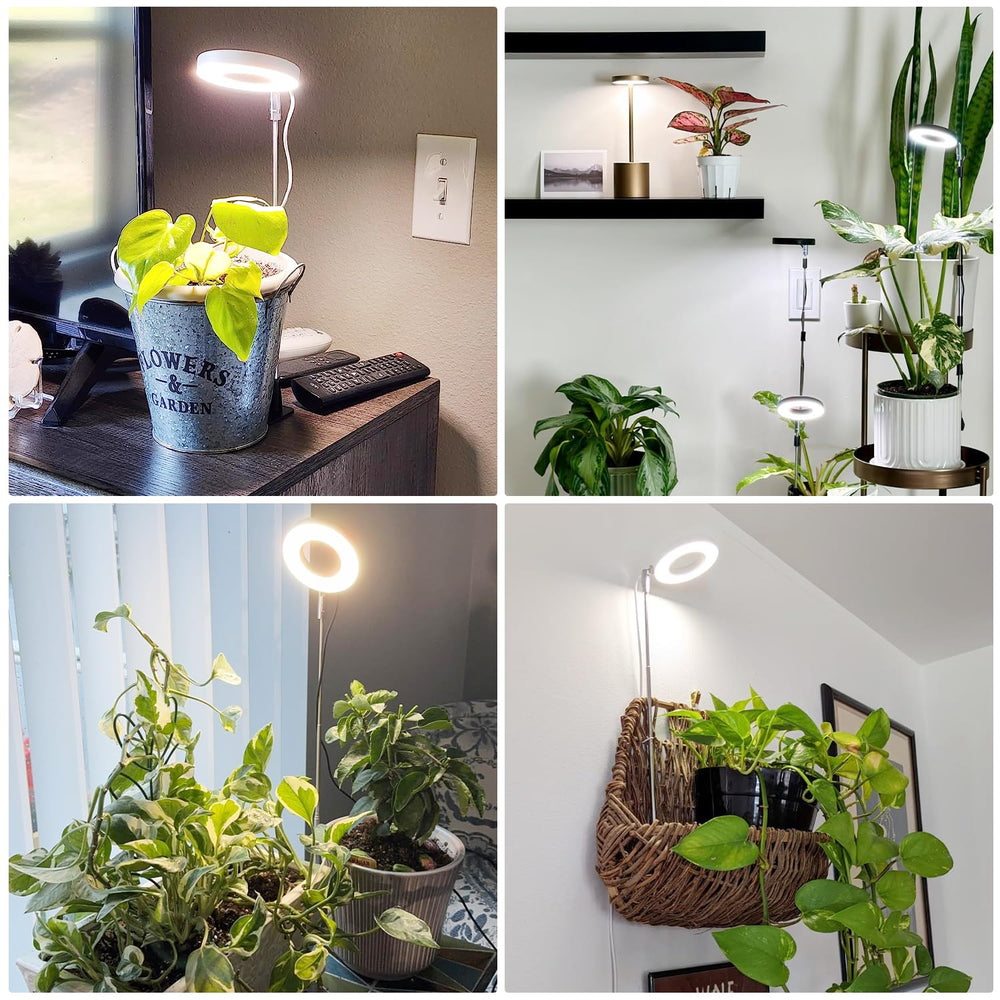 Close-up view of Aokrean Halo Grow Light power adapter and user manual