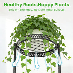 Close-up view of Atpddpey 3 Tier Corner Plant Stand's adjustable foot pads
