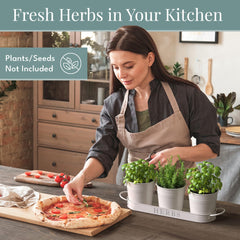 Close-up view of Barnyard Designs indoor herb planter with drainage holes