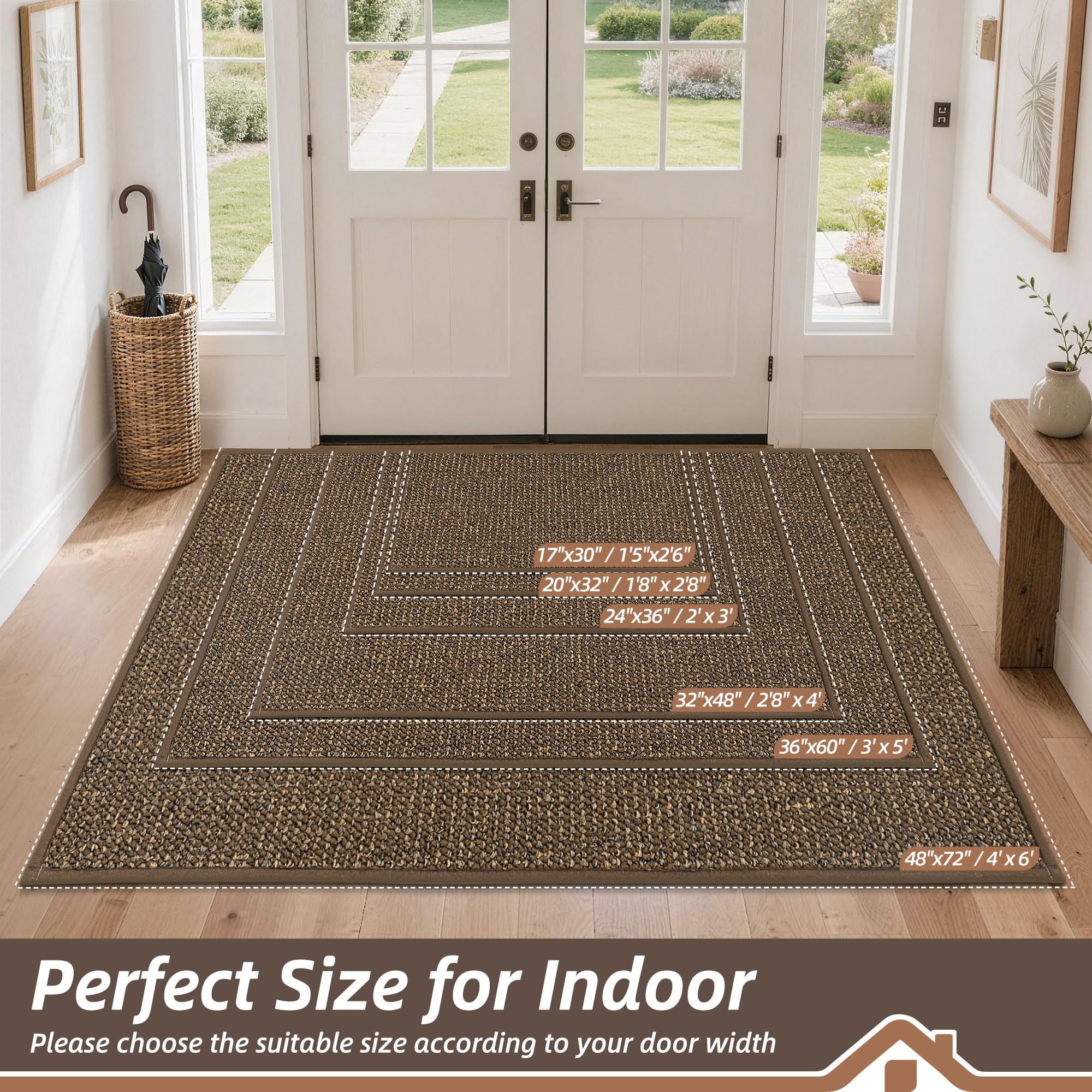 Close-up view of BEQHAUSE Dirt Trapper Door Mat texture