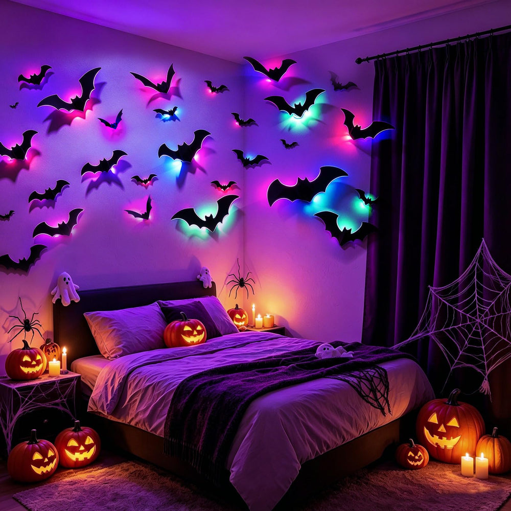 Close-up view of CCINEE bats glowing in the dark