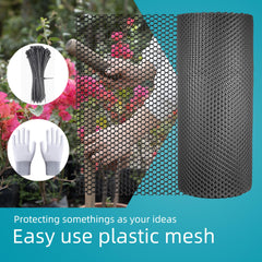 Close-up view of ESSFF decorative fence black mesh structure