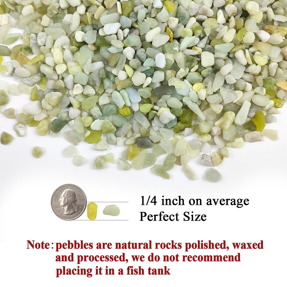 Close-up view of FANTIAN Jade Pebbles, 1/4 inch size