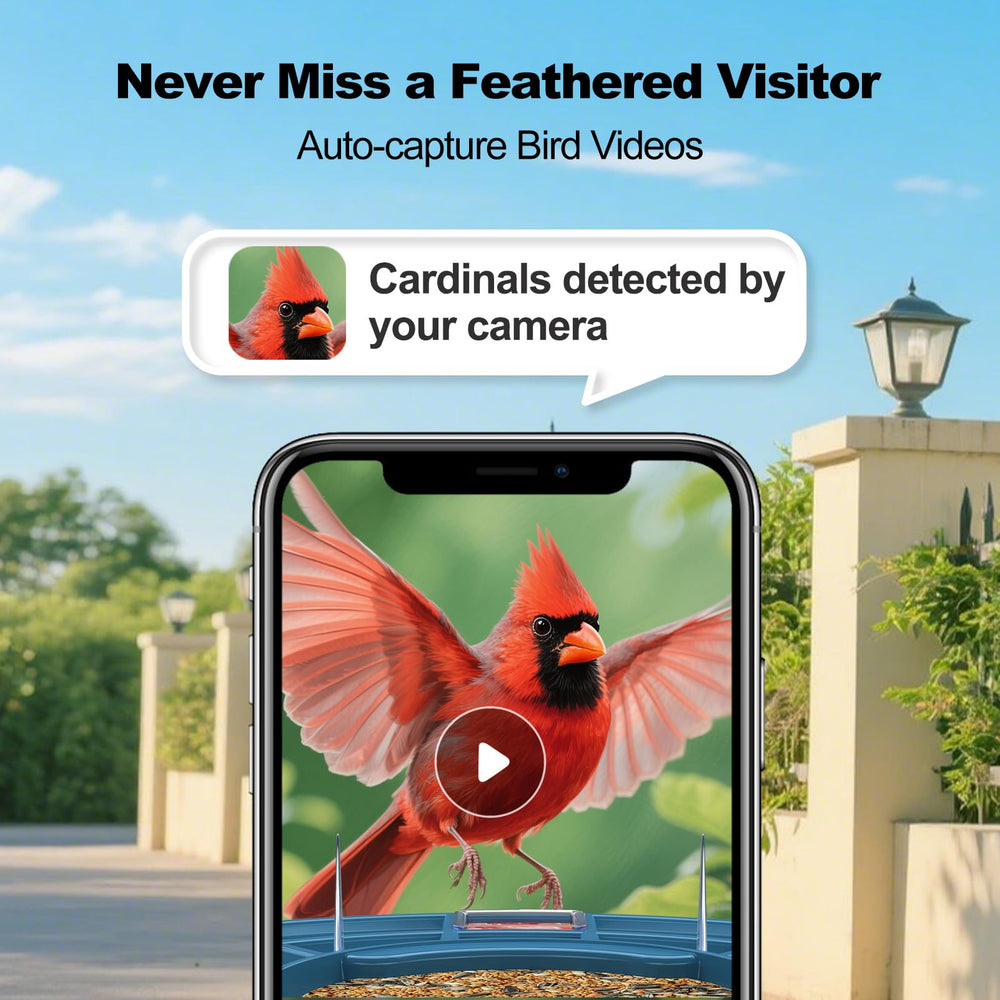 Close-up view of Fazoxo Bird Feeder Camera's lens and infrared features