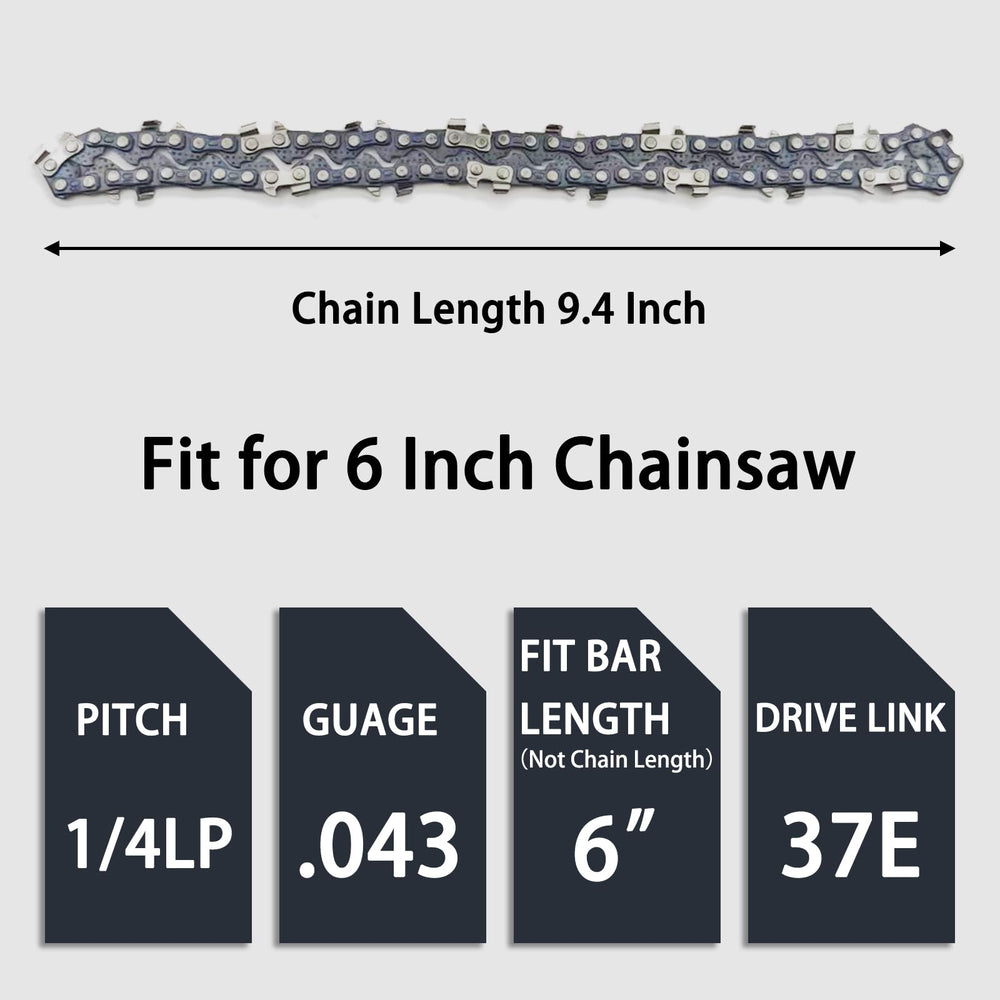 Close-up view of Fifchall mini chainsaw chain teeth
