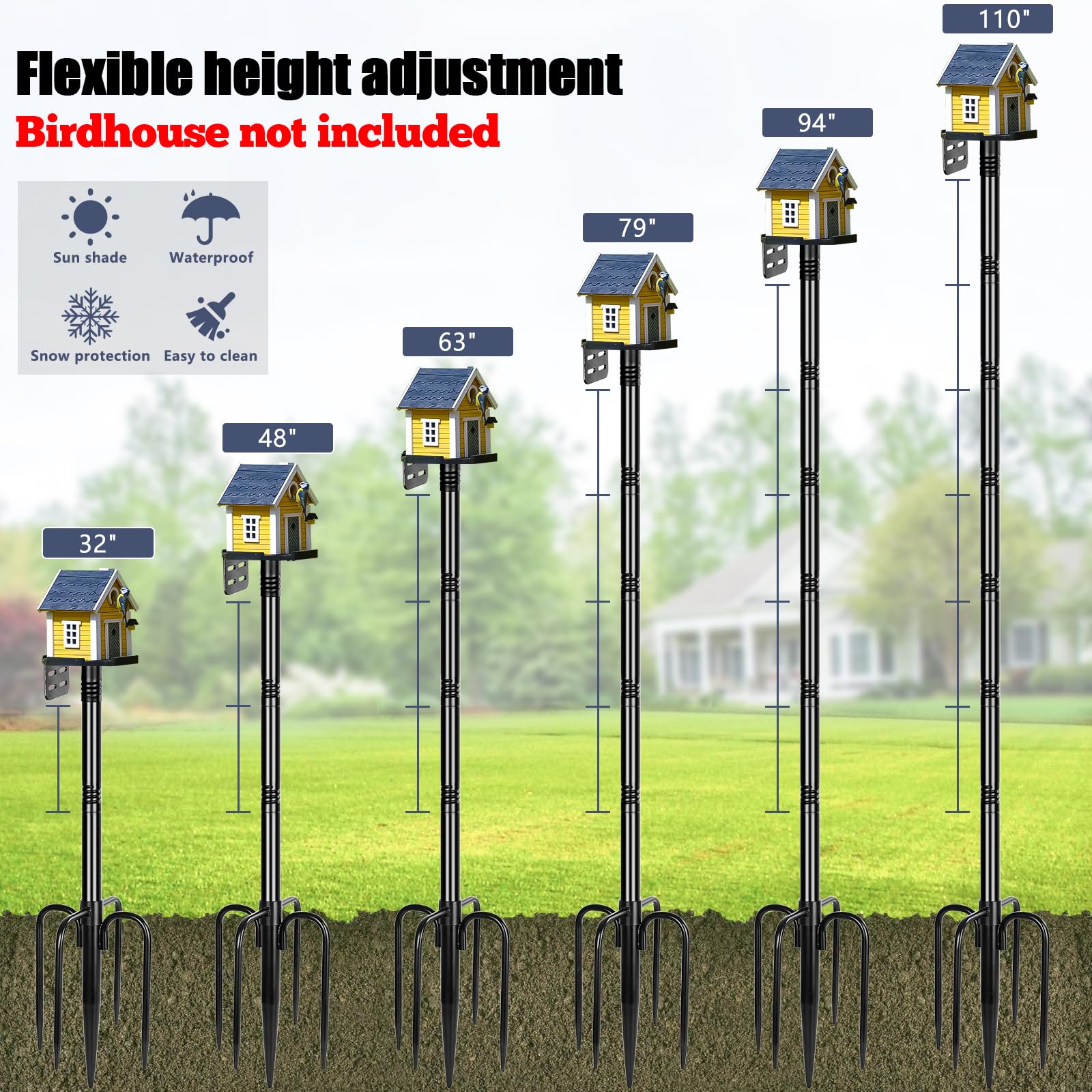 Close-up view of Gtongoko bird feeder pole material