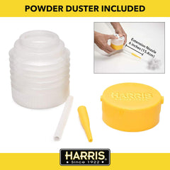 Close-up view of HARRIS Diatomaceous Earth powder