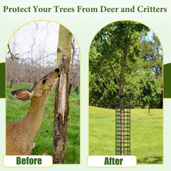 Close-up view of HOLANHING Tree Trunk Protector showing metal mesh