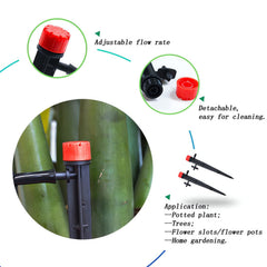Close-up view of La Farah drip emitter with adjustable cap