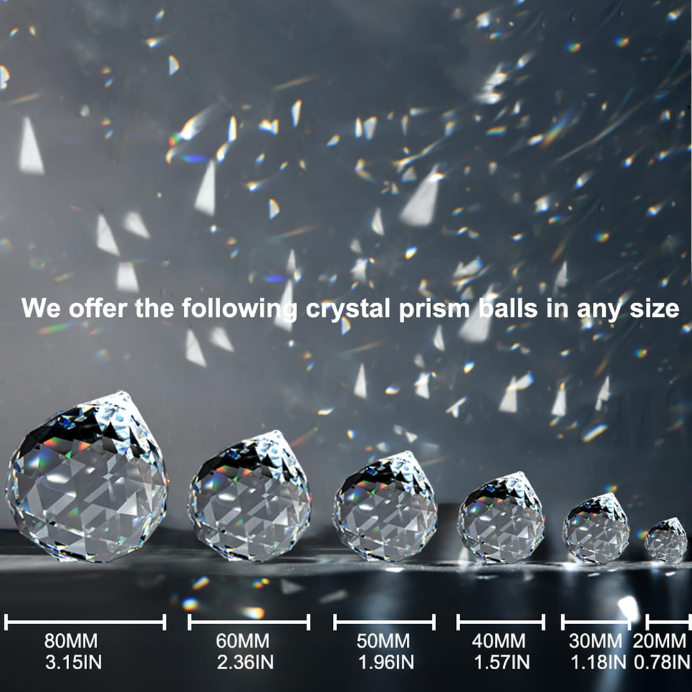 Close-up view of MerryNine AB-coated crystal prism ball