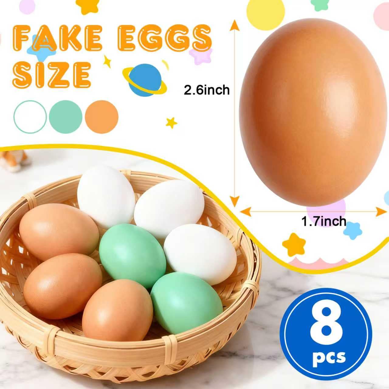 Close-up view of Oligei wooden fake eggs showing their smooth surface