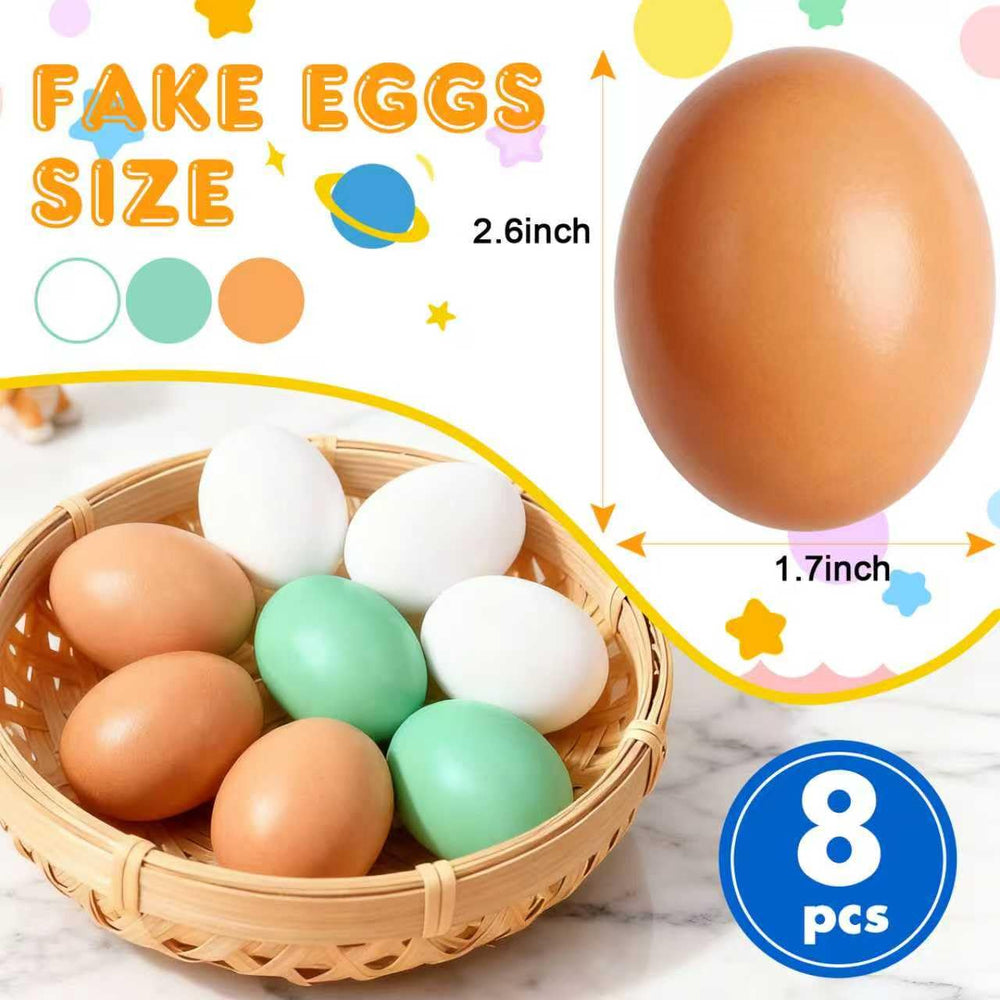 Close-up view of Oligei wooden fake eggs showing their smooth surface