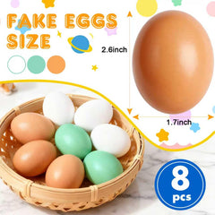 Close-up view of Oligei wooden fake eggs showing their smooth surface