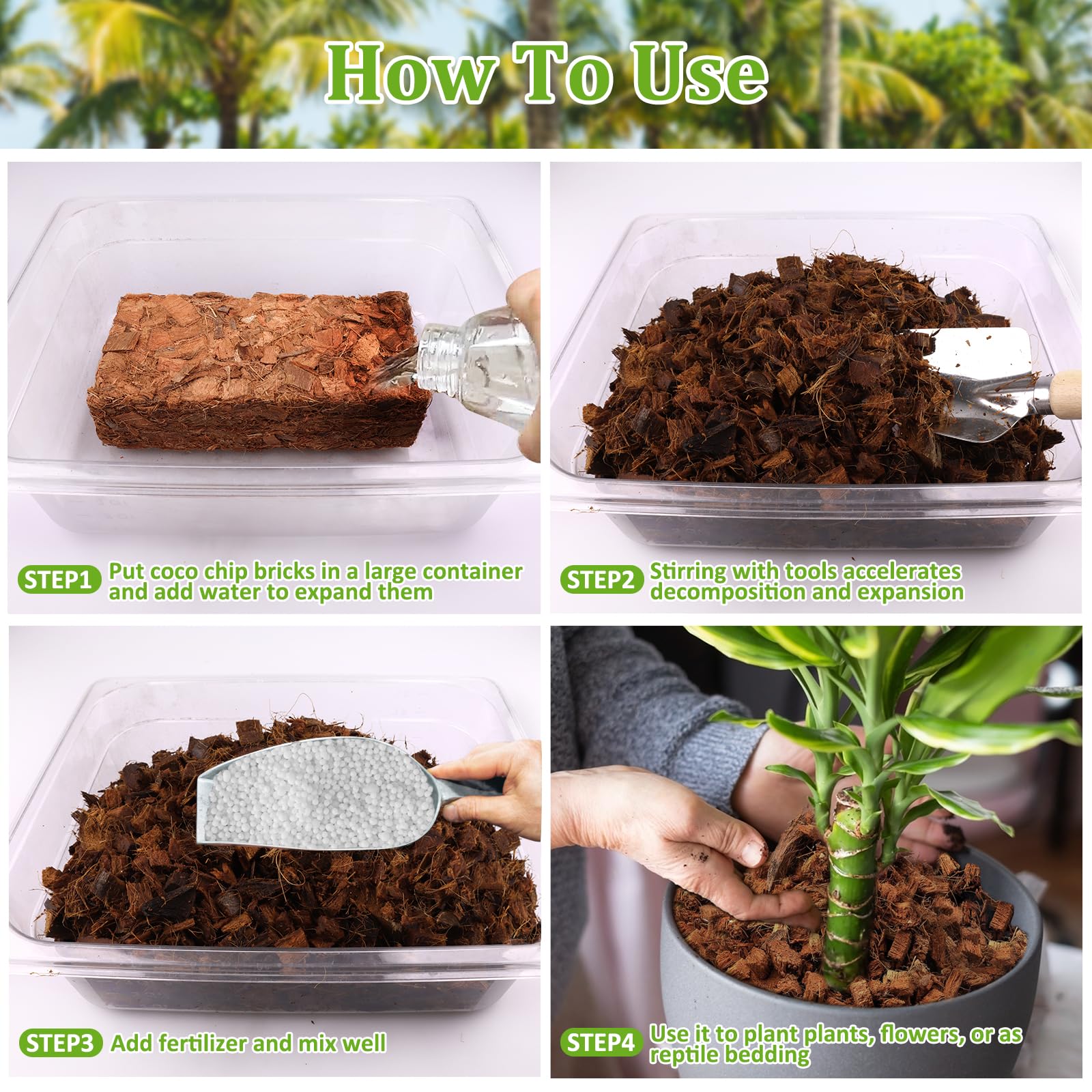 Close-up view of organic coconut husk bricks
