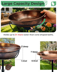 Close-up view of OUISJYER bird bath bowl