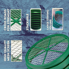 Close-up view of SE 13.25 Inch Stackable Classifier Pan, showing stainless steel mesh