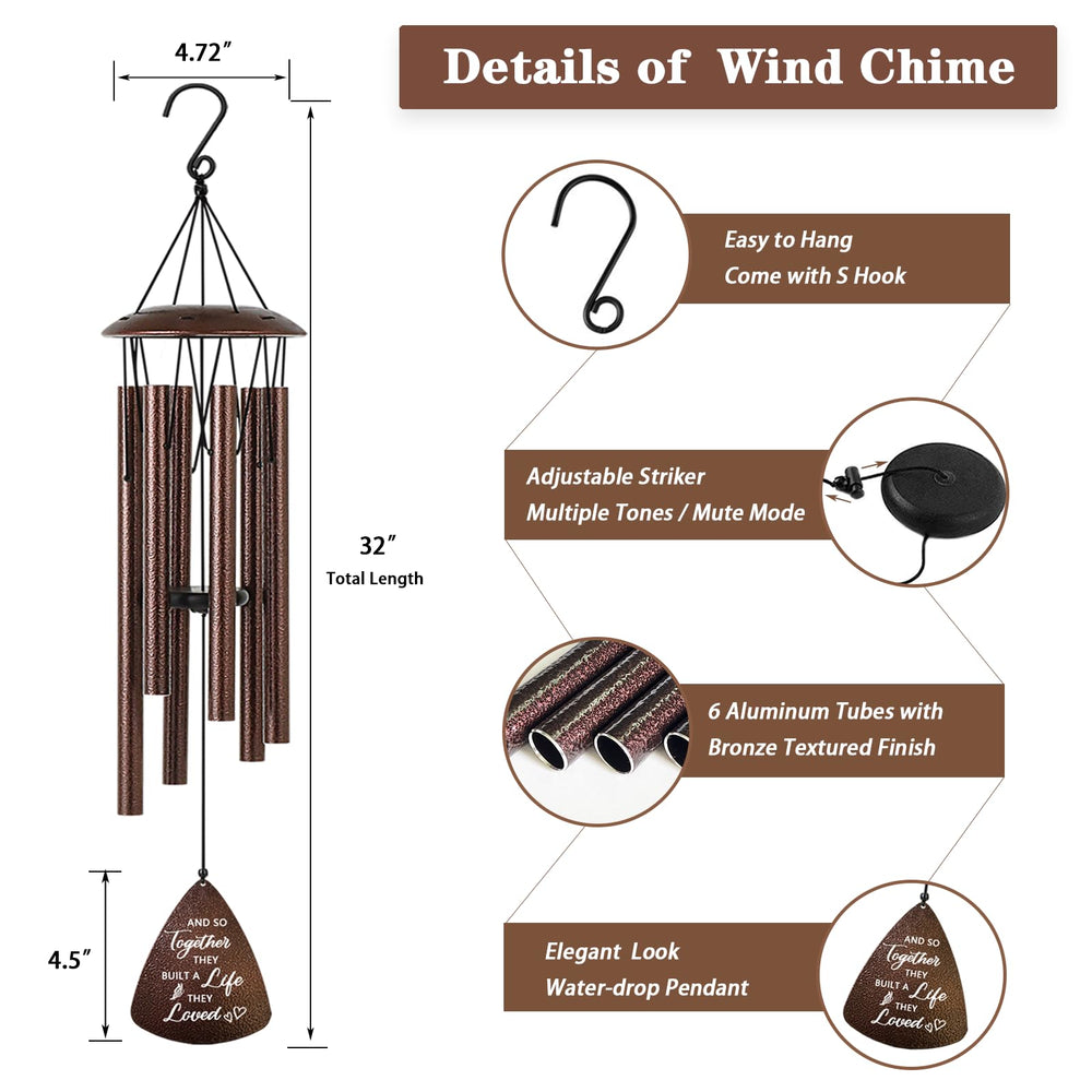Close-up view of Soopau wind chimes showing harmonious sound tubes