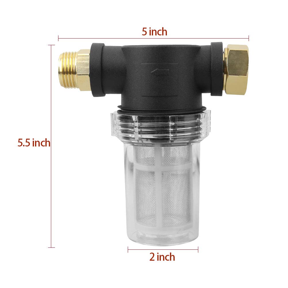 Close-up view of Sooprinse Garden Hose Inlet Filter connection