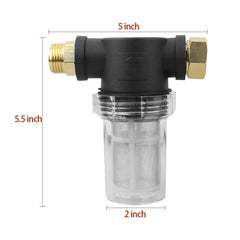 Close-up view of Sooprinse Garden Hose Inlet Filter connection