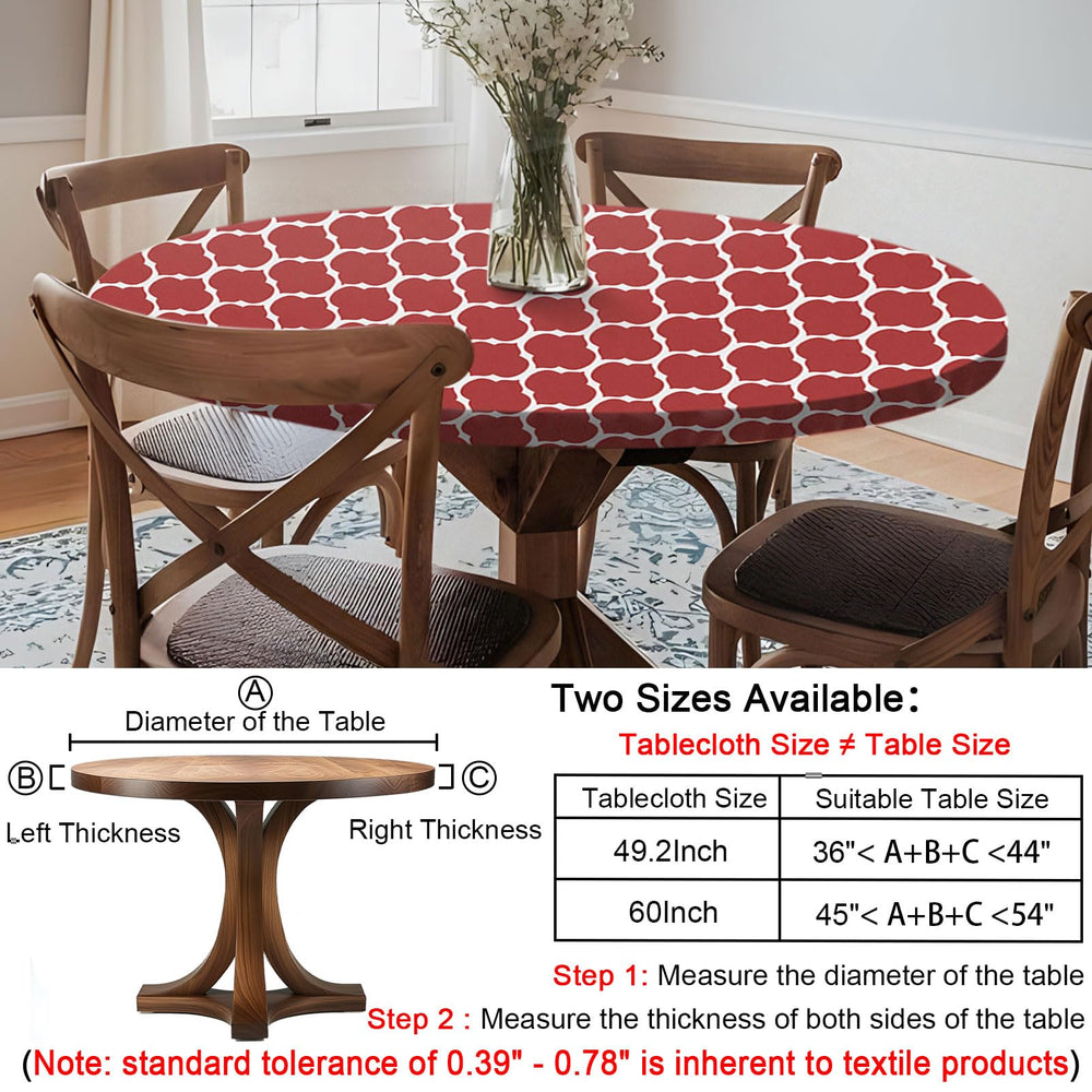 close-up view of the opstellen round tablecloth featuring drawstring design