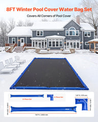 Close-up view of VEVOR pool cover water bag with twist-lock cap