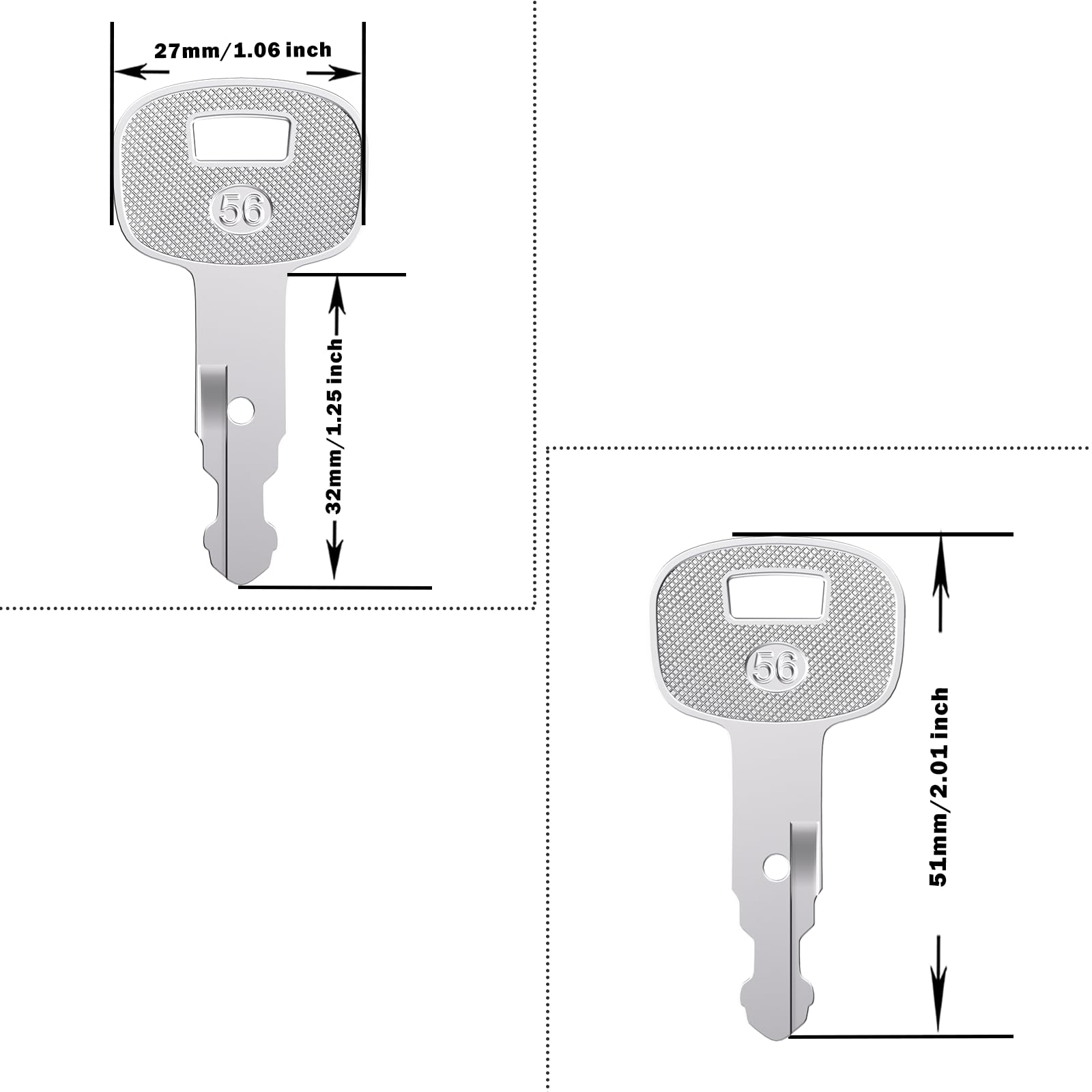 Close-up view of WAHLIN PARTS 459A ignition key