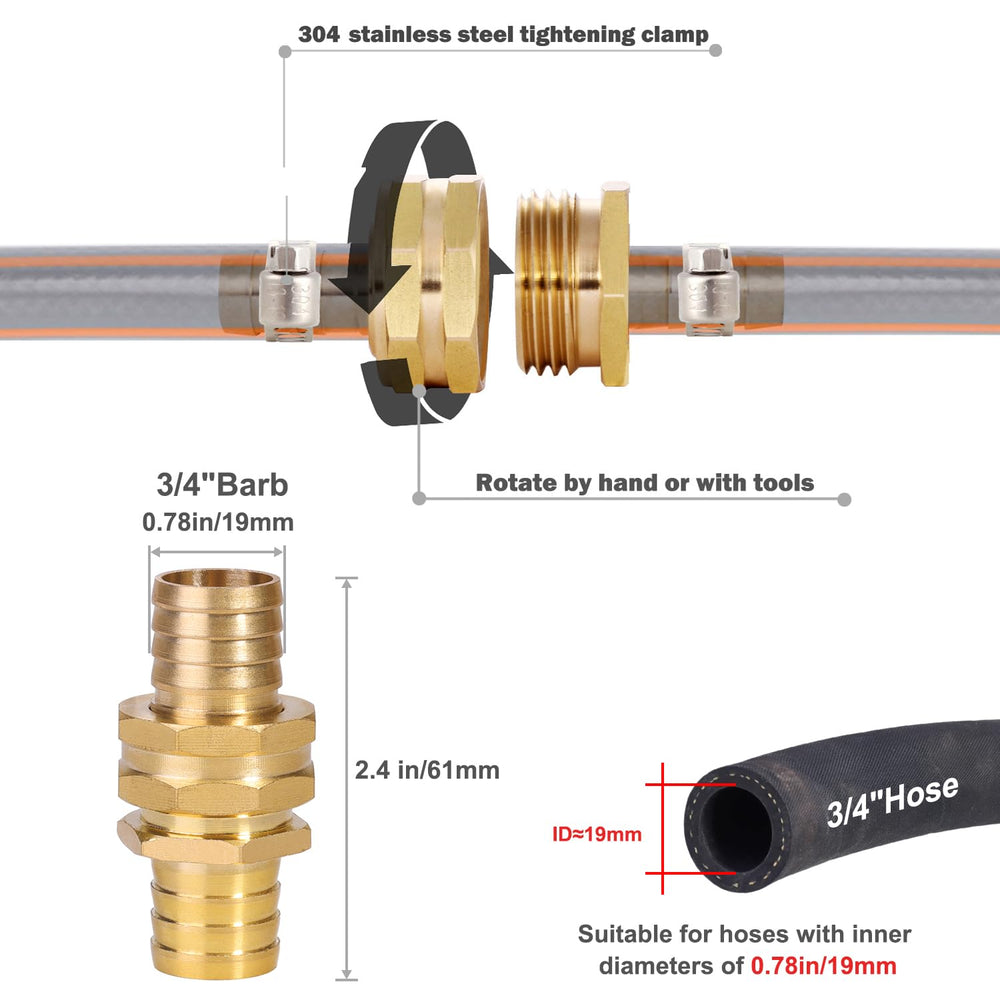 Close-up view of YELUN garden hose repair connectors